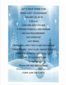 Snow Golf Tournament