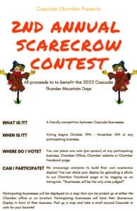 Cascade Chamber 2nd Annual Scarecrow Contest Oct 2021.Flyer