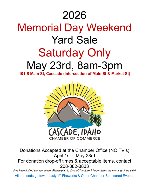Memorial Day Yard Sale in Cascade, Idaho
