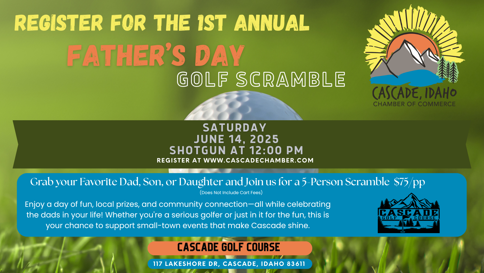 Golf Scramble Flyer Cover-Insta Father's Day Golf Scramble in Cascade, Idaho