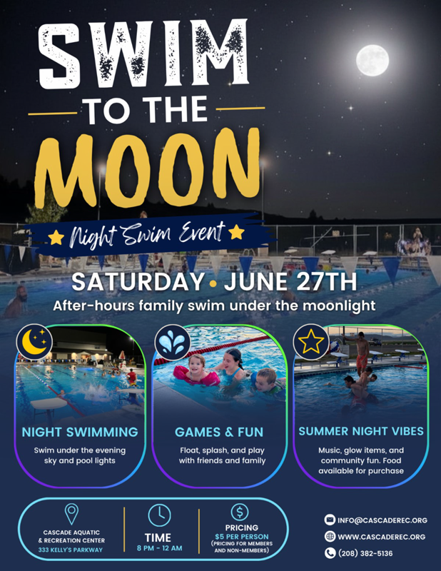 Swim to the moon in Cascade, Idaho