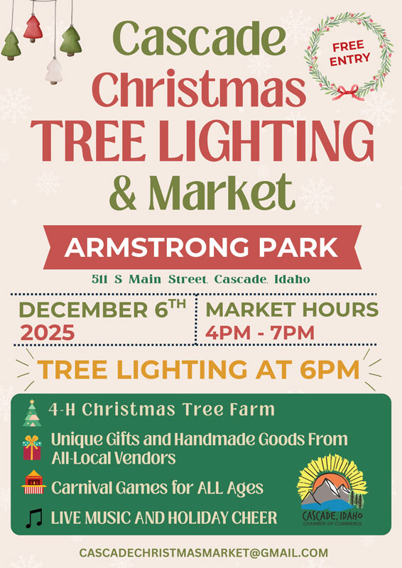 Christmas Tree lighting and Market in Cascade, Idaho