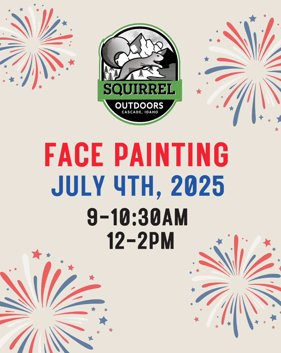 Face Painting for the 4th of July in Cascade, Idaho