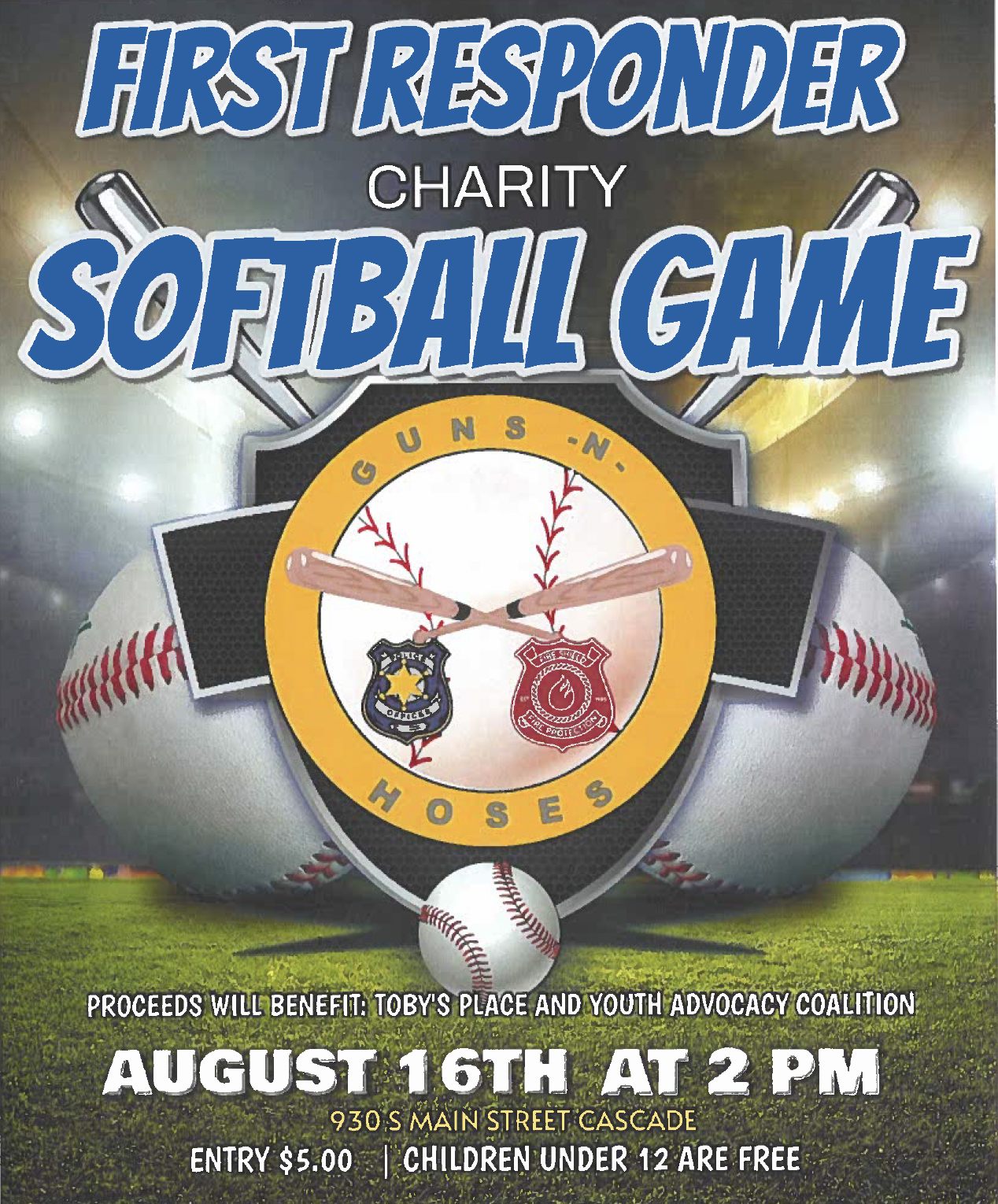 First Responder Charity Softball Game in Cascade, Idaho