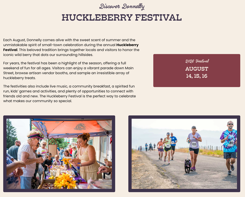 2026 Donnelly Huckleberry Festival in Donnelly, Idaho