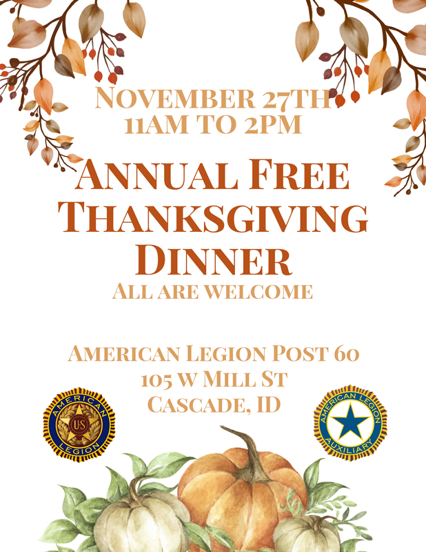 Thanksgiving Dinner at the American Legion Post 60 in Cascade, Idaho