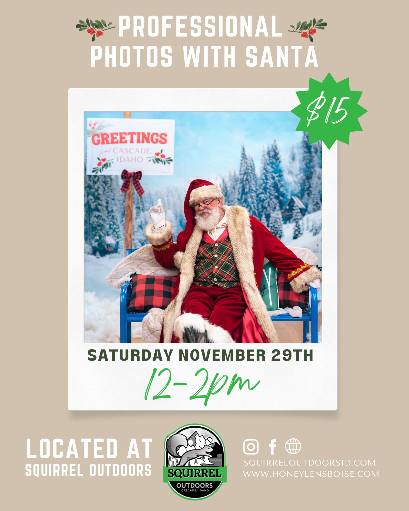 Photos with Santa in Cascade, Idaho