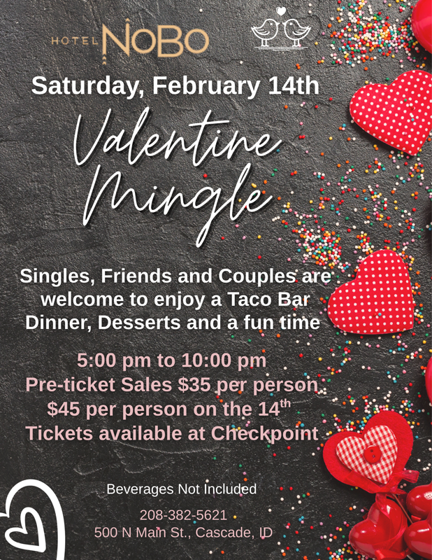 Valentine Mingle at Hotel NoBo in Cascade, Idaho