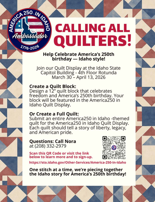 Quilting for Americas 250 in Cascade, Idaho