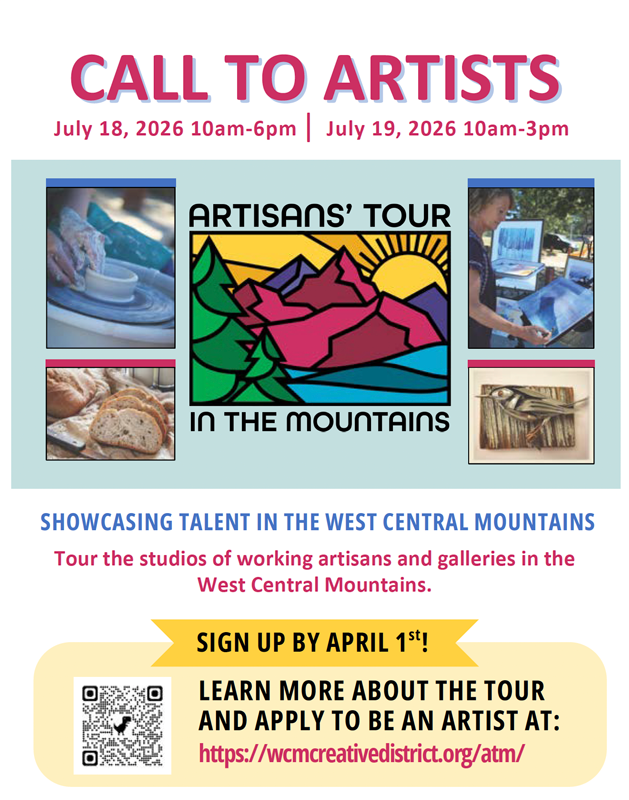 Calling artists to participate in the Artisans' Tour in the Mountains in Cascade, IDaho
