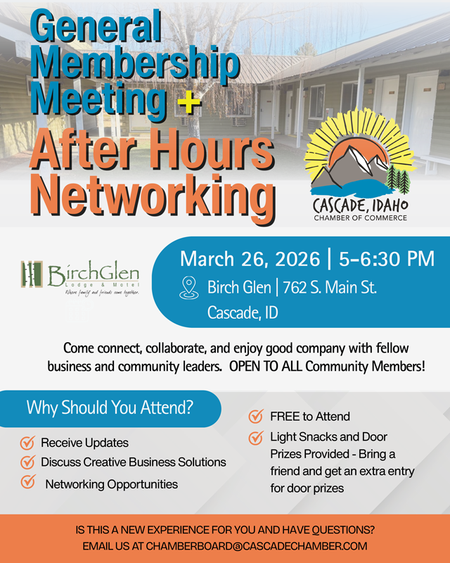 March after hours networking event in Cascade, Idaho