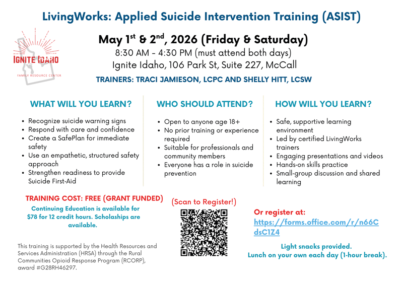 Ignite Idaho ASIST classes in McCall, Idaho