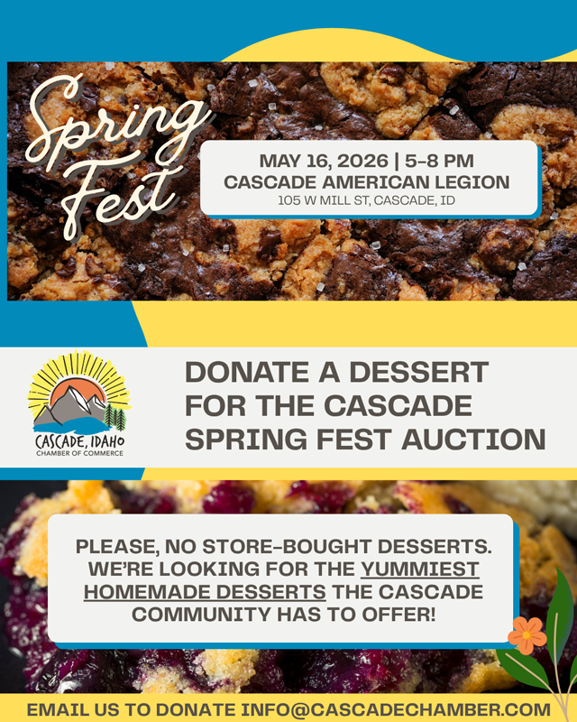 Donate a Dessert to Spring Fest in Cascade, idaho