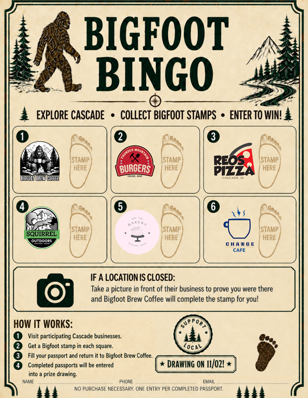 Bigfoot bingo in Cascade, Idaho