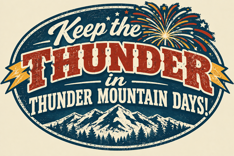 Thunder Mountain Days Logo in Cascade, Idaho
